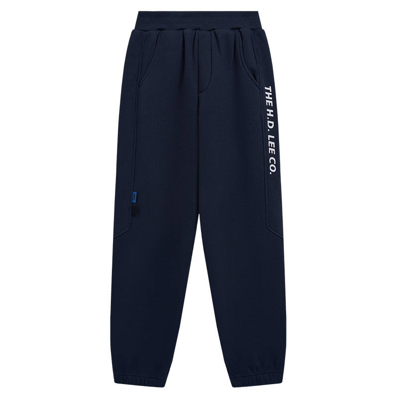 LEE KIDS Knitted Sweatpants Fleece Lined Windproof Thermal Comfortable Loose Fit Straight Fit Elastic Cuff Teenagers