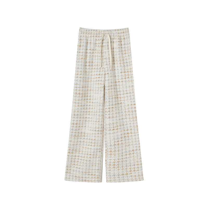 XIANGYING Casual Pants Women's Mixed Color Thickened Wide Leg Pants
