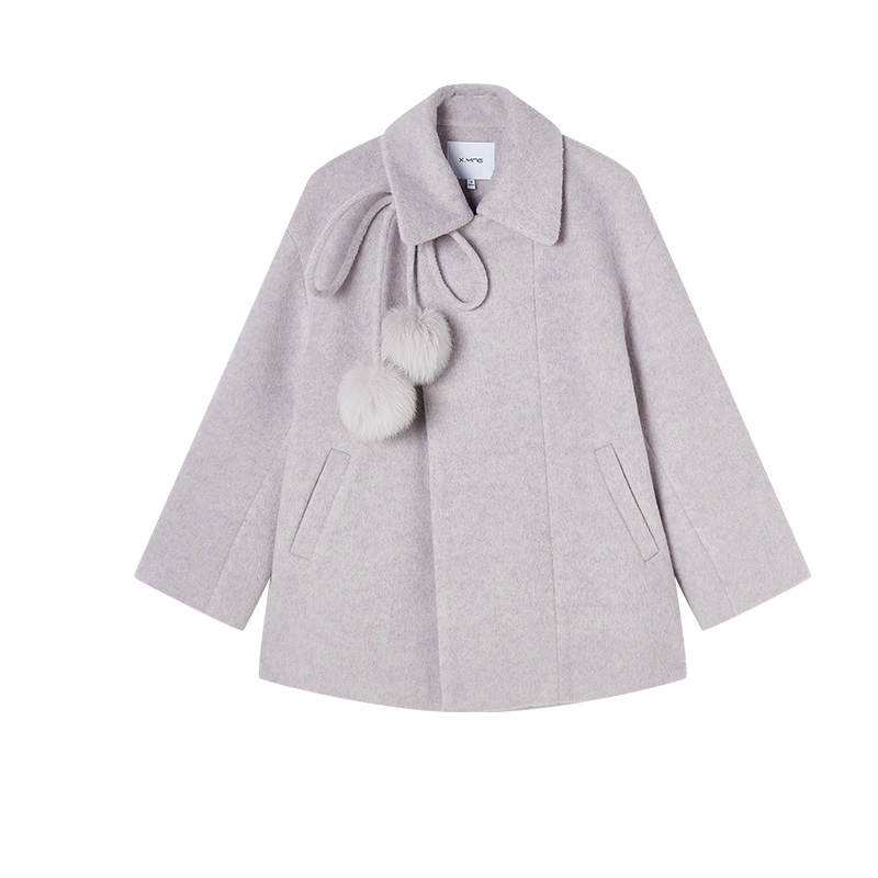 XIANGYING Coats Women's Purple Lapel Moderate