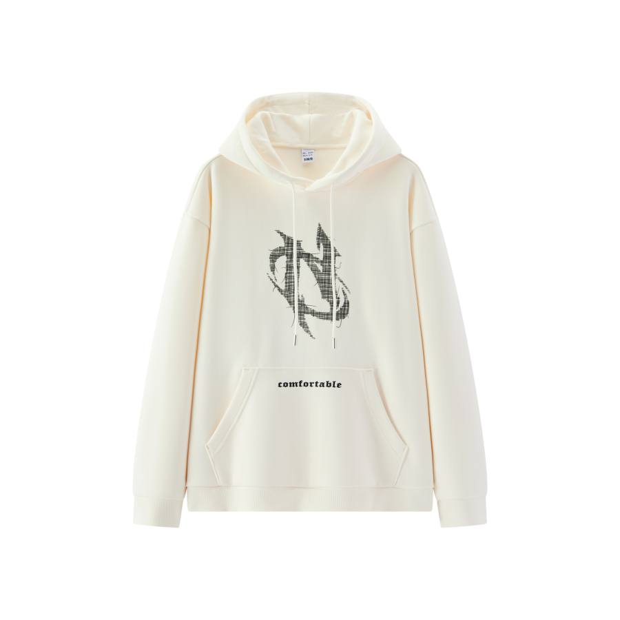Semir Mall Same Style Men's Clothing Fleece Lined Trendy Street Print Sweatshirt Men's