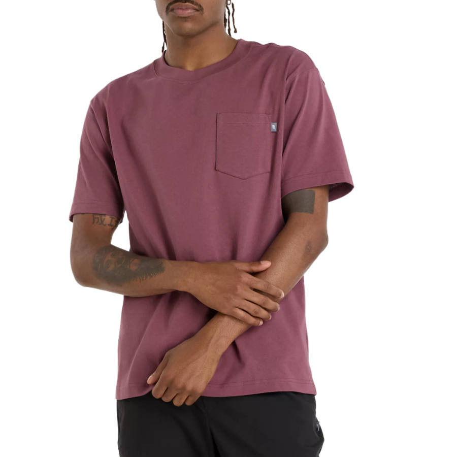 New Balance New Balance T Shirts Men's Faded Plum Color Crew Neck Moderate Straight Fit