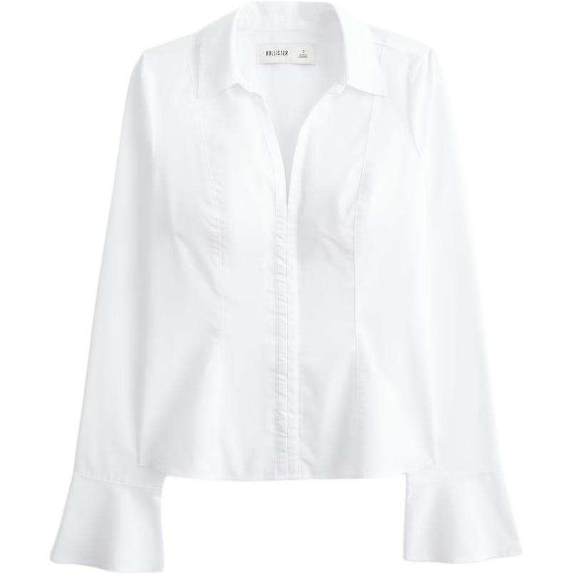 Hollister/ Shirts Women's White Lapel Moderate