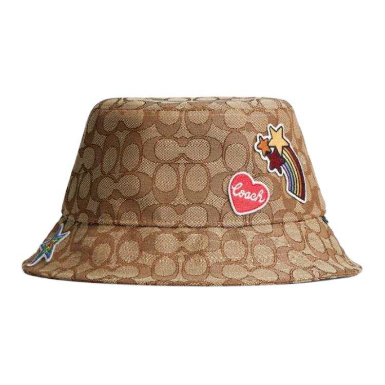 COACH COACH Recycled Polyester Bucket Hats Unisex Khaki
