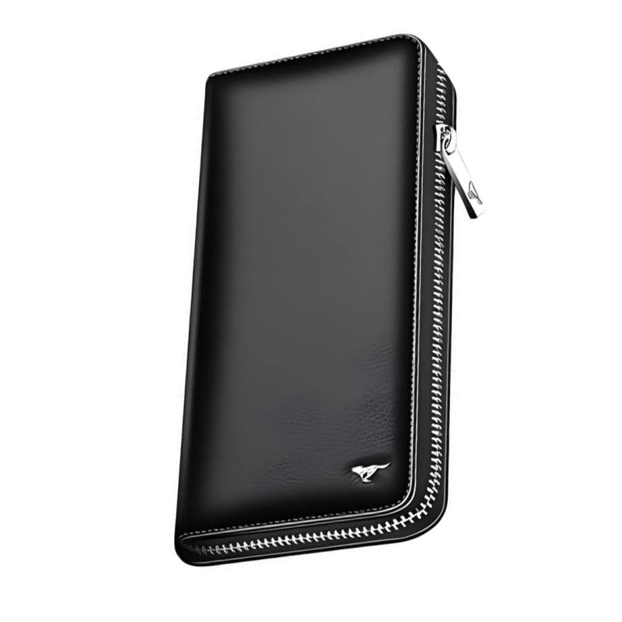 SEPTWOLVES SEPTWOLVES Cow Leather Long Clutch Men's Black/Coffee