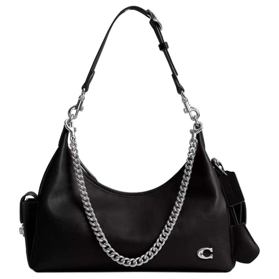 COACH PocketJuliet Leather Biker Bag, Shoulder Bag Large Women's Black
