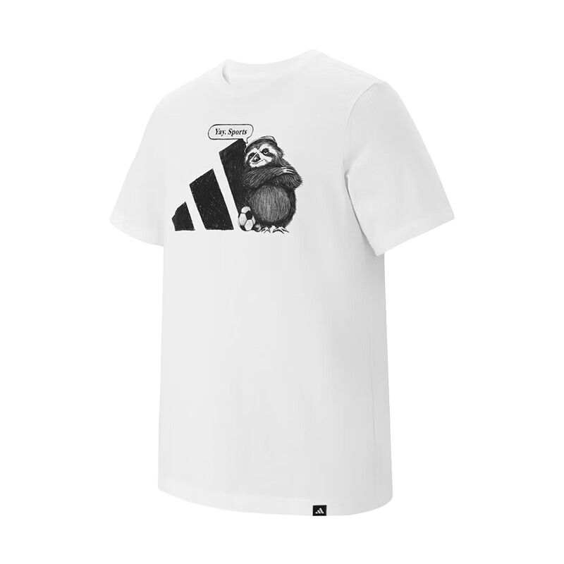 Adidas Adidas T Shirts Men's White Crew Neck Moderate