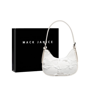 MACKJANICE Polyurethane, Synthetic Leather Handbag, Shoulder Bag Regular Women's Milk White