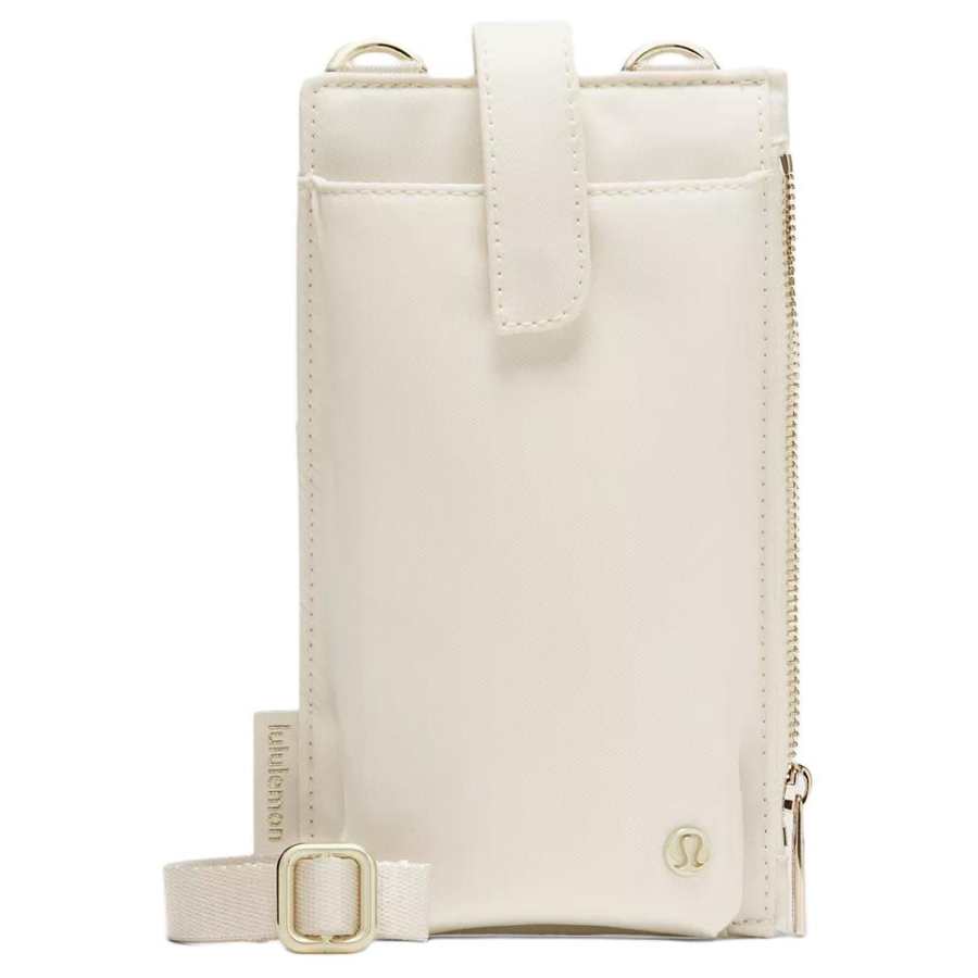 Lululemon Lululemon Nylon Polyester Shoulder Bag Regular Unisex Light Ivory White