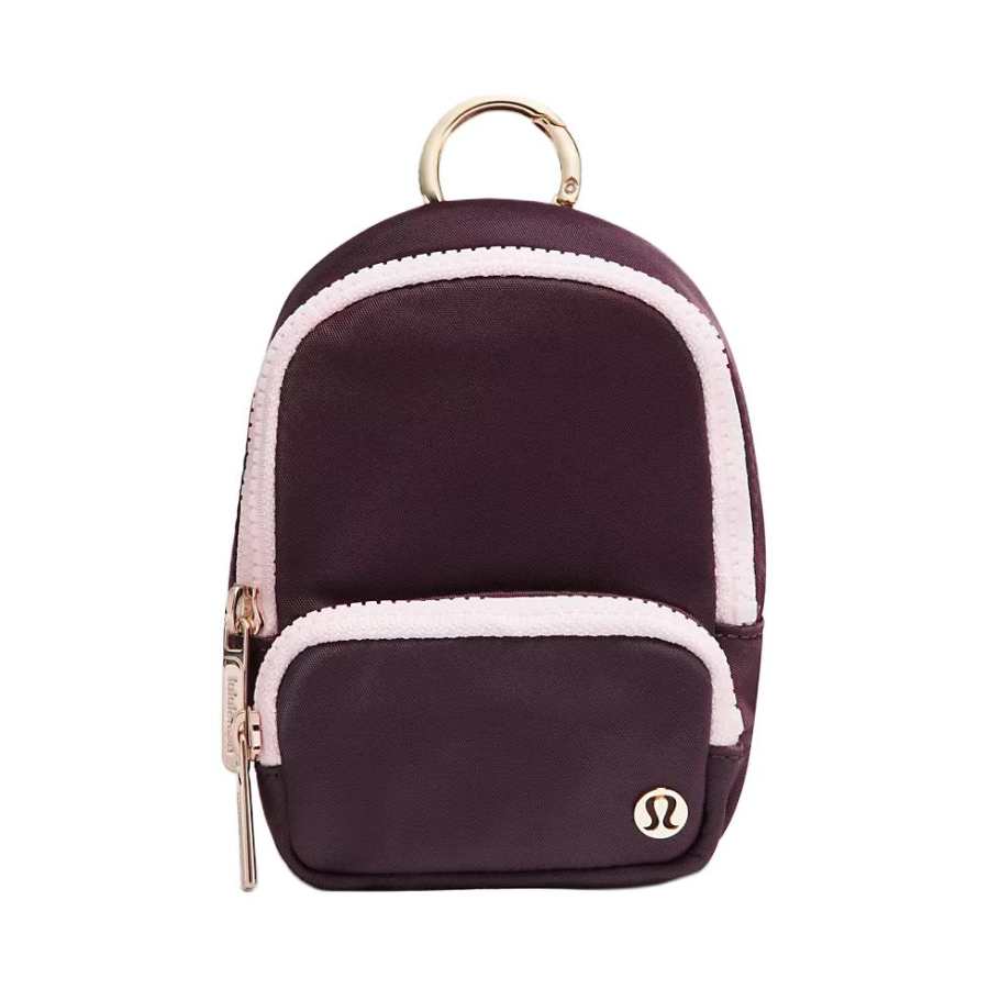 Lululemon Everywhere Nylon With Polyester Coin Purse Mini Women's Black Plum & Happiness & Pink & Gold