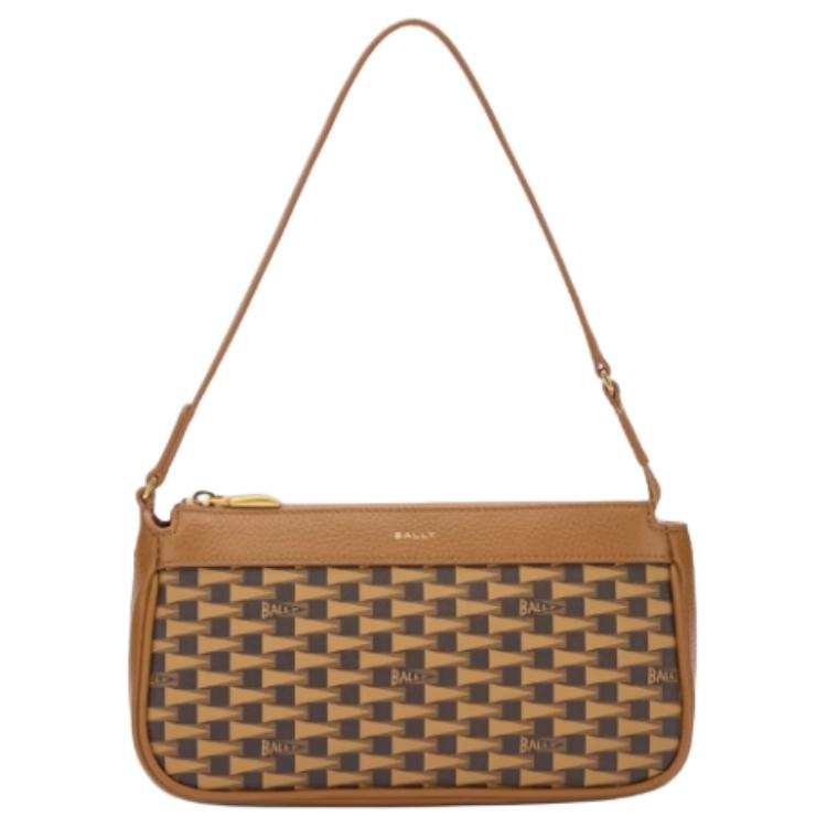 BALLY Cow Leather Shoulder Bag Small Women's Brown