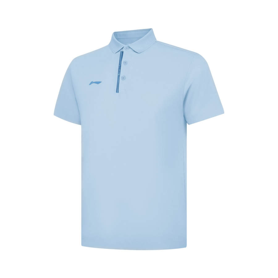 Li-Ning Li Ning Polo Shirts Men's Forget Me Not Blue Polo Collar Moderate Straight Fit