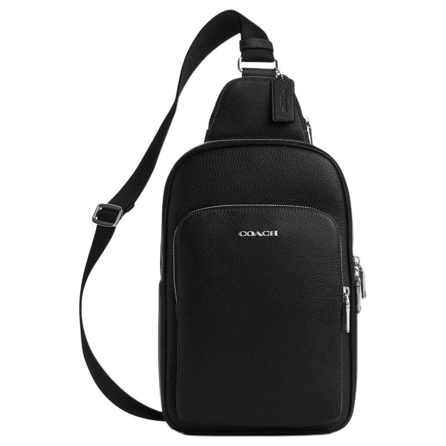 COACH COACH ETHAN Pebble Leather Sling Bag Small Men's Black