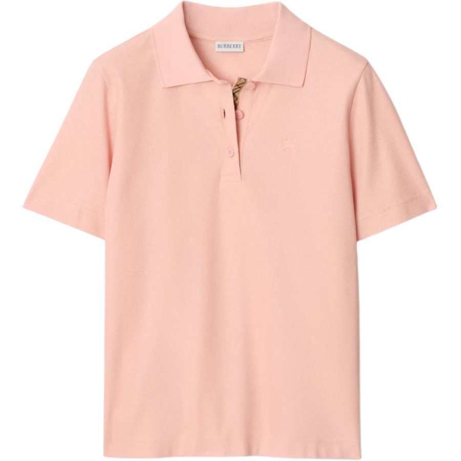 Burberry check taping equestrian knight polo shirt