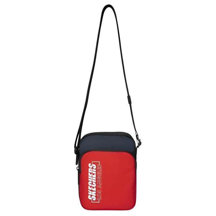 Skechers Fabric Shoulder Bag, Crossbody Bag Unisex Race Red