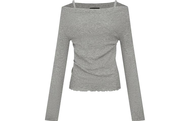 URBAN REVIVO Knitwear Women's Heather Gray Crew Neck Moderate