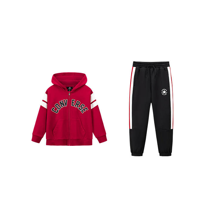 Converse Casual Sportswear CNY Fleece Lined Thermal Comfortable Versatile 2 Piece Set Kids'