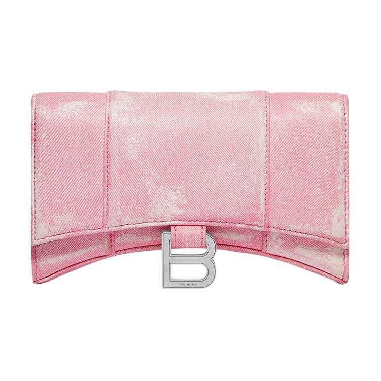 Balenciaga Hourglass Denim Lambskin Hourglass Bag, Shoulder Bag, Crossbody Bag, Wallet Women's Pink