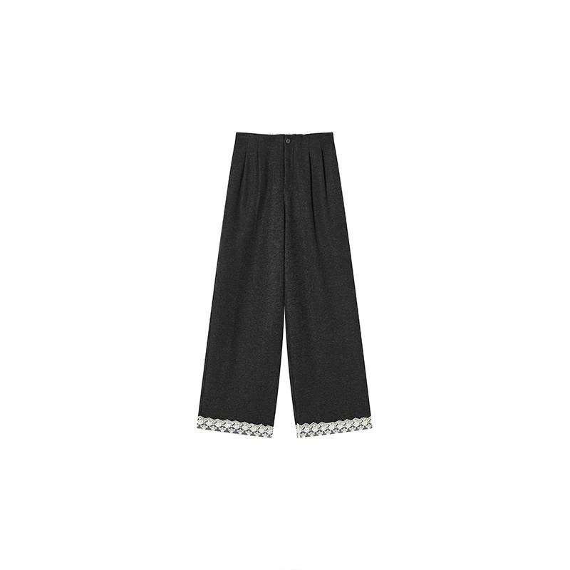 XIANGYING Casual Pants Women's Medium Gray Moderate Straight Fit Pants