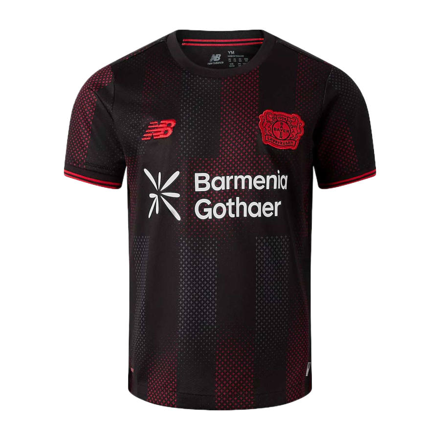 New Balance New Balance Kids' Top Bayer 04 Home Youth Short Sleeve Jersey Black Red Kids'