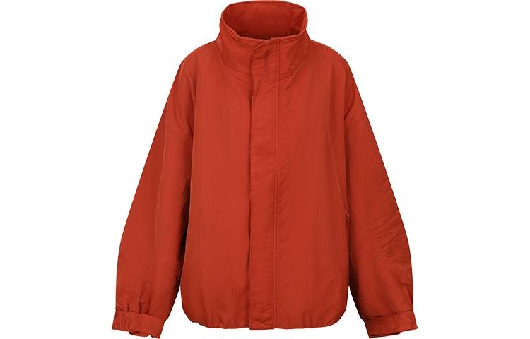 URBAN REVIVO Jackets Women's Total Crimson Stand Collar Thin Other