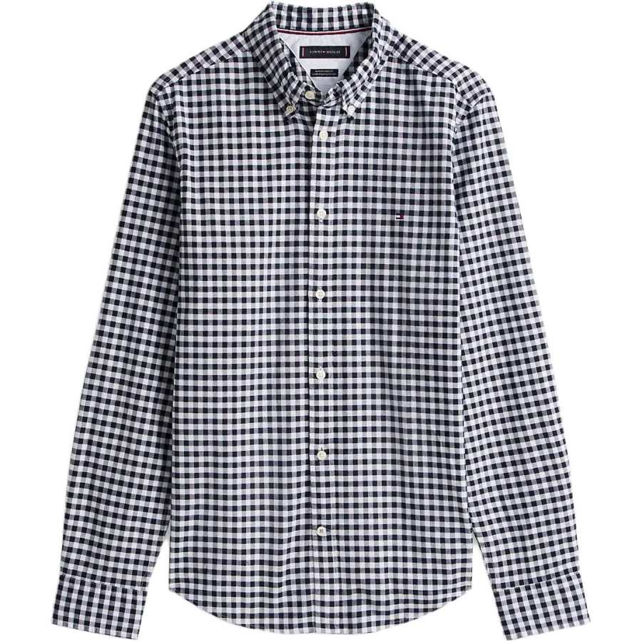 Tommy Hilfiger Shirts Men's Optical White Lapel Moderate