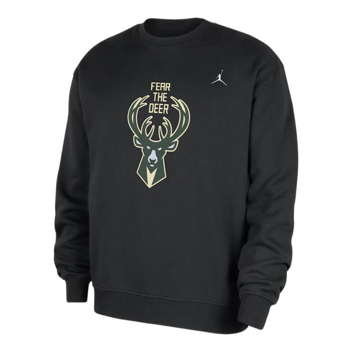 Jordan Jordan Milwaukee Bucks Statement Essentials Men's Jordan Nba Fleece Crew-Neck Sweatshirt