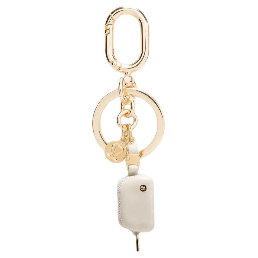 Lululemon Everywhere Zinc Alloy & Brass & Iron & Epoxy Resin Bag Charm Bag Merch Unisex White & Gold