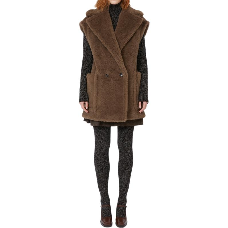 MaxMara MaxMara Vests Women's Tan Lapel Moderate Other
