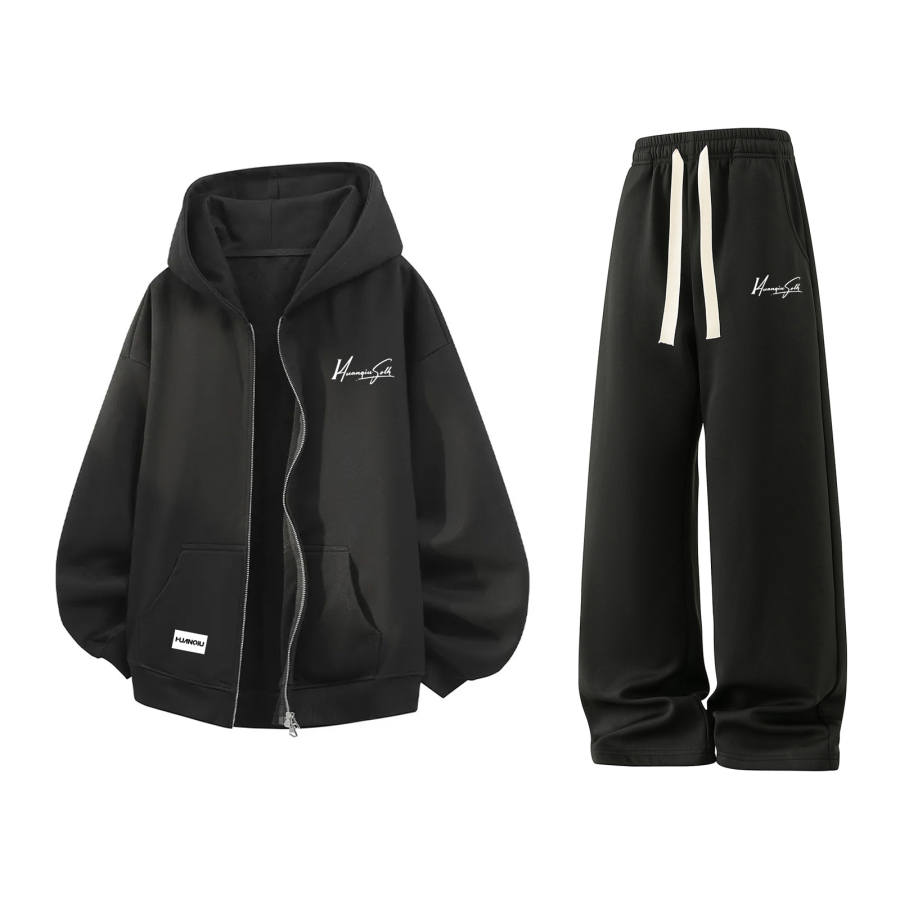 HUANQIU Sweatshirt Sets Unisex Hooded Moderate
