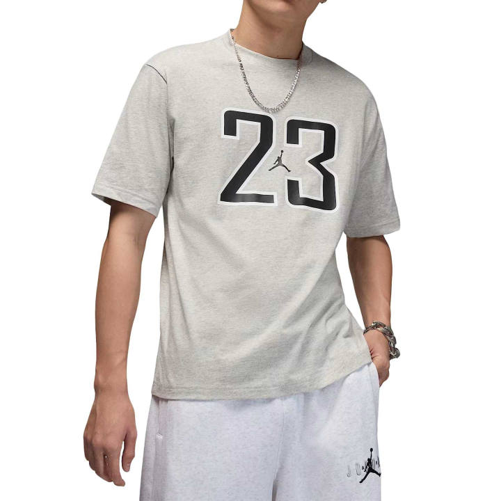 Jordan Jordan Brooklyn T Shirts Men's Gray/Black/Black Crew Neck