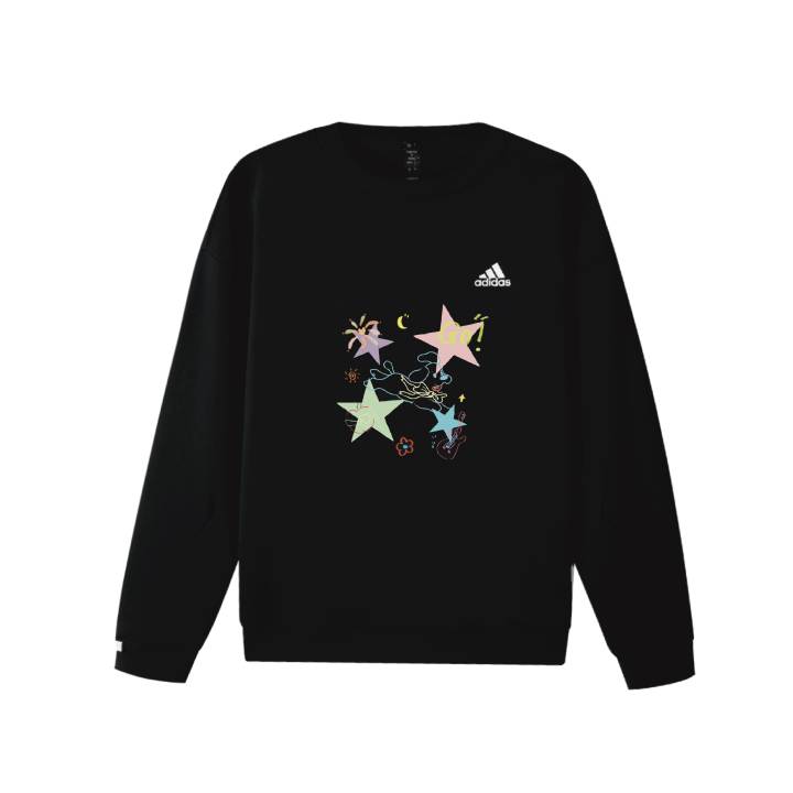 Adidas Adidas LABEL Sweatshirts Unisex Black Crew Neck Moderate Regular