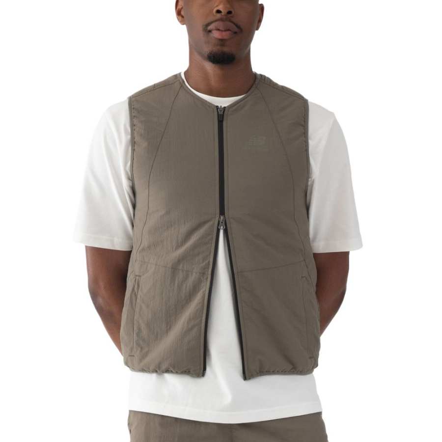 New Balance New Balance New Balance SS23 Head Outside Vests Unisex Brown Crew Neck Other