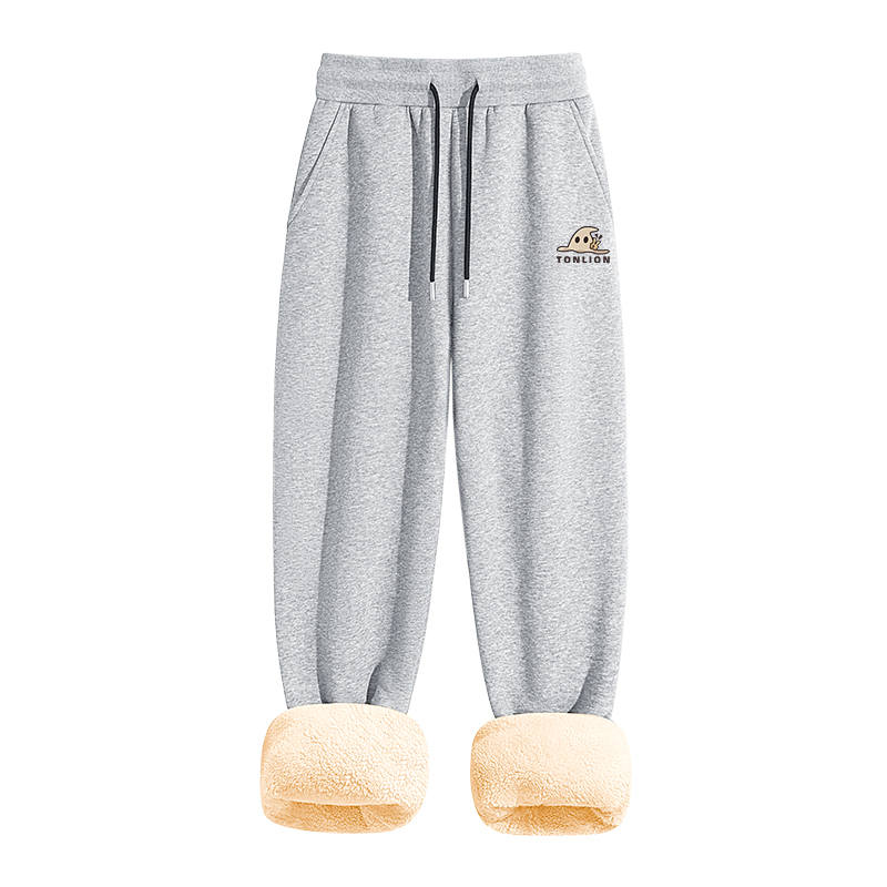 Tonlion Casual Pants Unisex Thickened And Fleece Lined Sweatpants