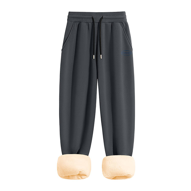 Tonlion Casual Pants Unisex Thickened And Fleece Lined Cuffed Pants