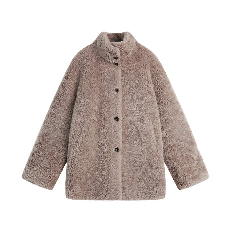 ELLE Velvet Jackets Women's Coffee Stand Collar Moderate