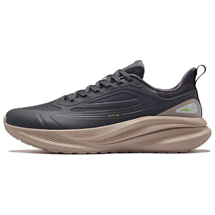 Erke Abrasion Resistant Breathable Abrasion Resistant Breathable Low top Casual Running Shoes Men's Black Gray