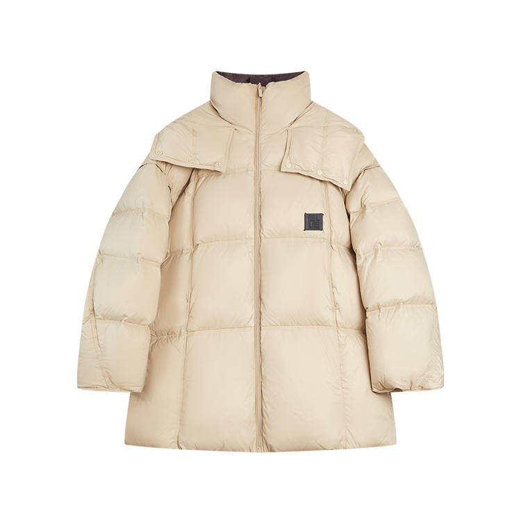ELLE Down Jackets Women's Light Green Hooded Thickened Puffer Jacket