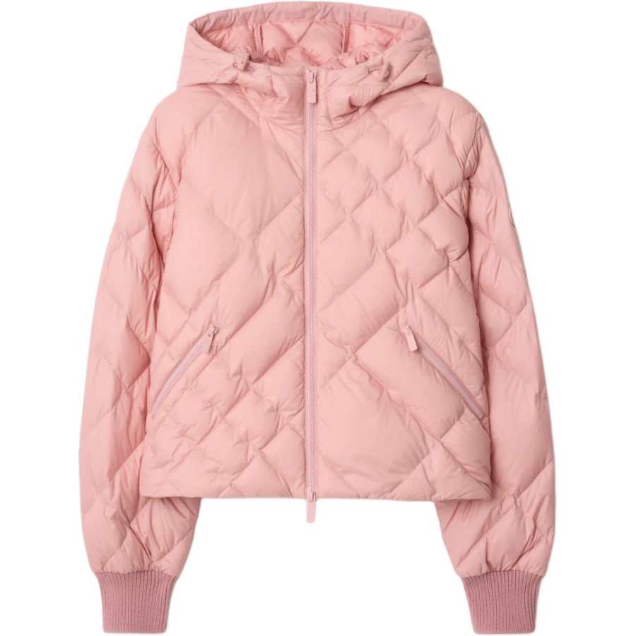 Burberry check-stitch hooded puffer jacket
