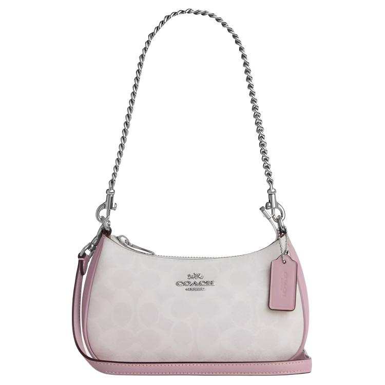 COACH Teri Artificial Leather With Recycled Leather Crossbody Bag, Shoulder Bag Small Women's Light Purple & White