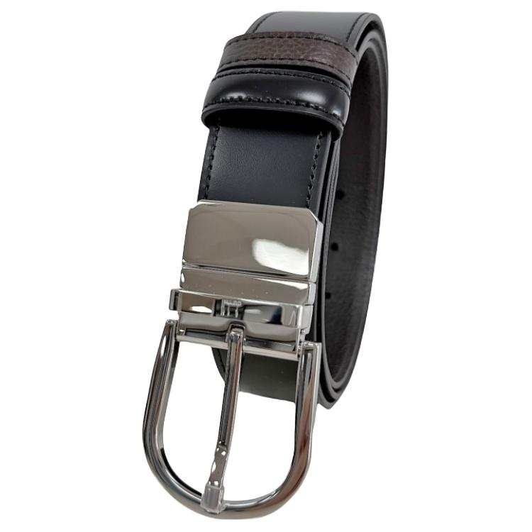 Dunhill Dunhill Cow Leather Belts Men's Black/Brown Width 3.5cm