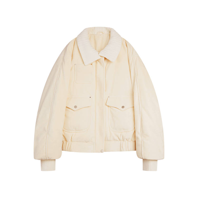 ELLE ELLE Down Jackets Women's Ecru Moderate Puffer Jacket