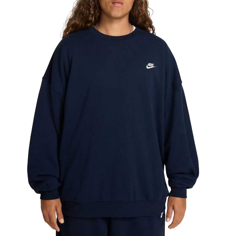 Nike Nike Club Sweatshirts Men's Obsidian/Black Obsidian/White Crew Neck Moderate Regular
