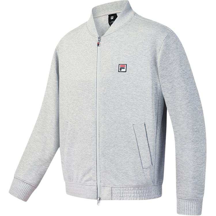 FILA Tennis Knitwear Unisex Smoke Cloud Heather Gray MG Stand Collar Moderate