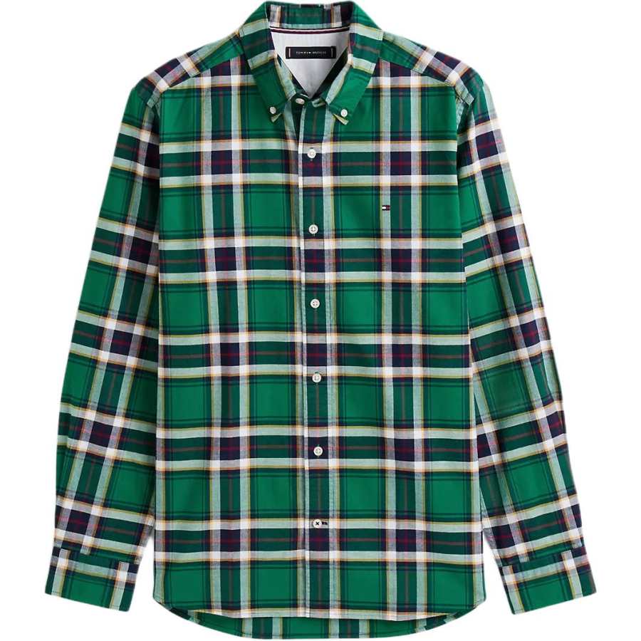 Tommy Hilfiger Shirts Men's Nouveau Green Lapel Moderate