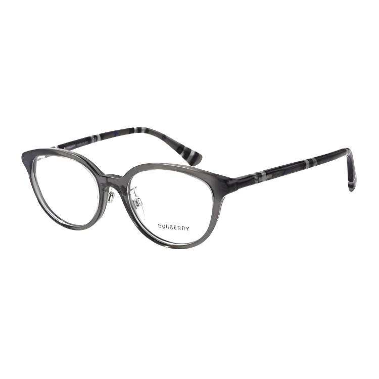 Burberry Plate Cat Eye Prescription Glasses Women's Transparent Gray