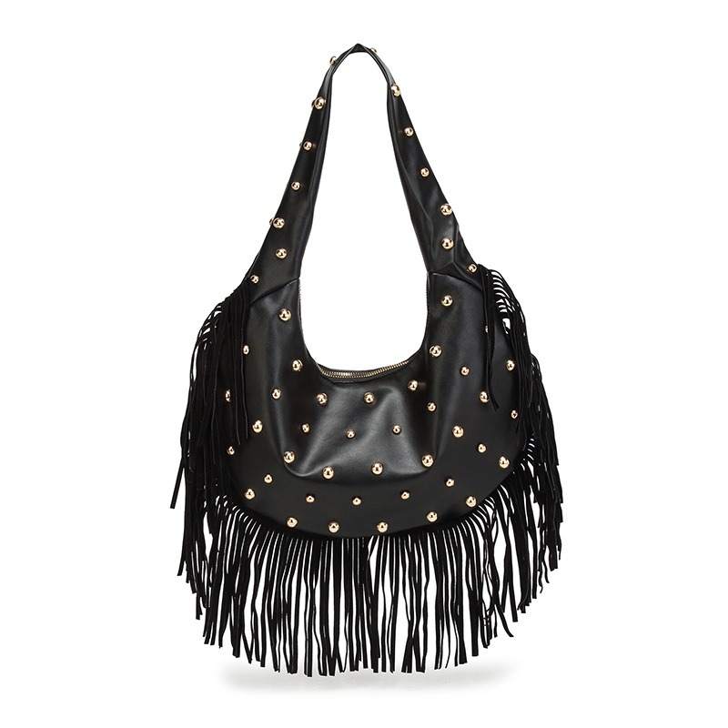 SEPTWOLVES Pu Underarm Shoulder Bag Medium Women's Black/Burgundy