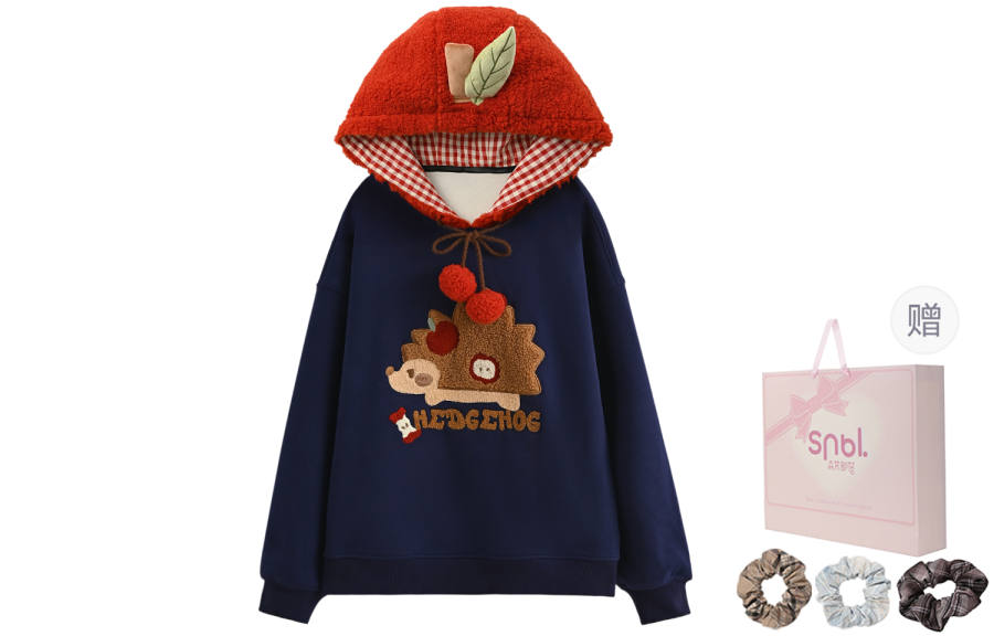 SNBL SNBL Sweatshirts Women's Blue Hooded Thickened Regular