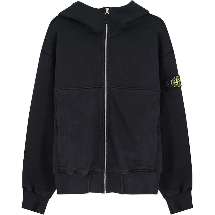 Stone Island logo-patch zip-up hoodie