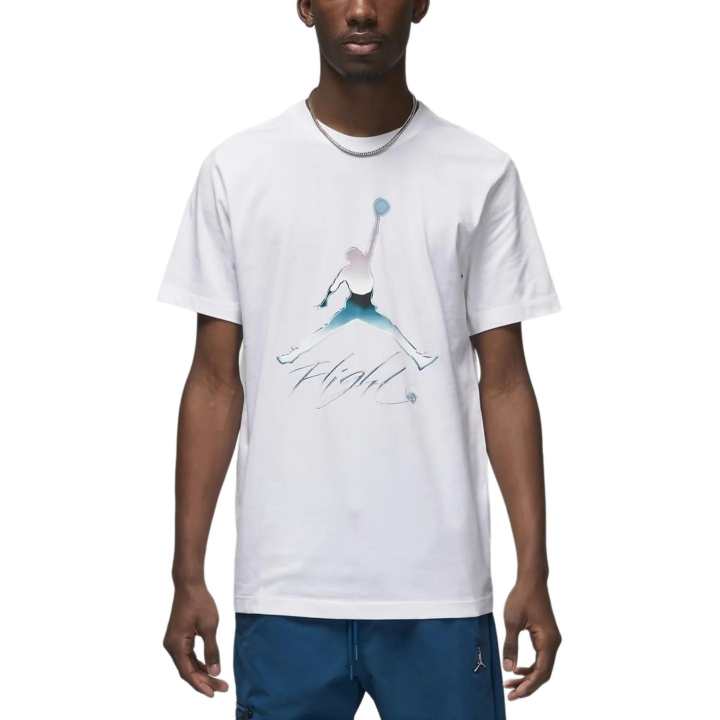 Jordan Jordan T Shirts Men's White Crew Neck Moderate Straight Fit