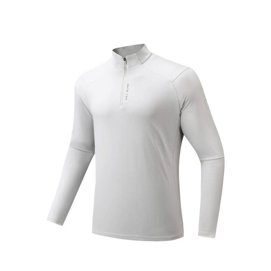 ANTA T Shirts Men's Pinellia Gray 1 Stand Collar